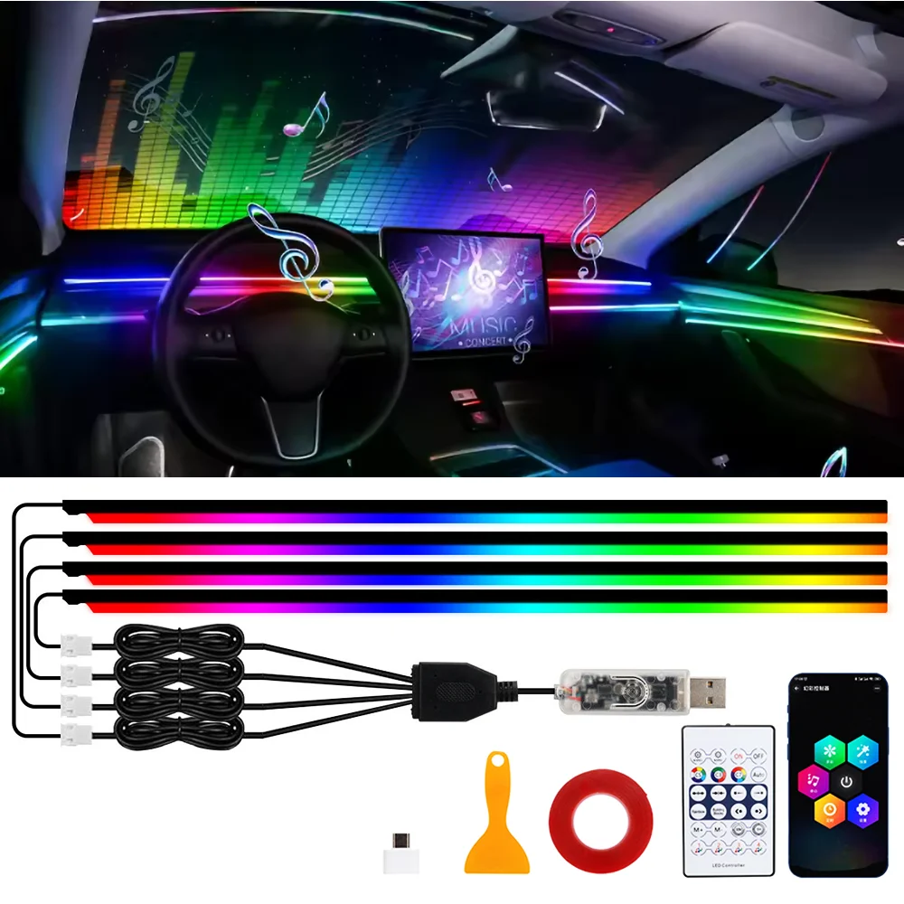 Lumière ambiante Led USB pour voiture